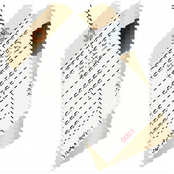 Blank Tag: 6-1/4'' High, Manila & White, Synthetic Paper